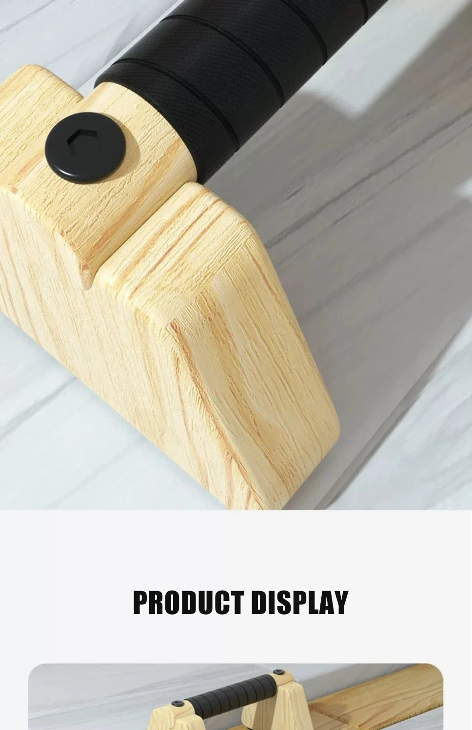 Pull Up Stand Handles Wooden Push Up Bar Beech Wood Calisthenics Exercise Equipment for Home Wood Parallettes Bar for Floor Use