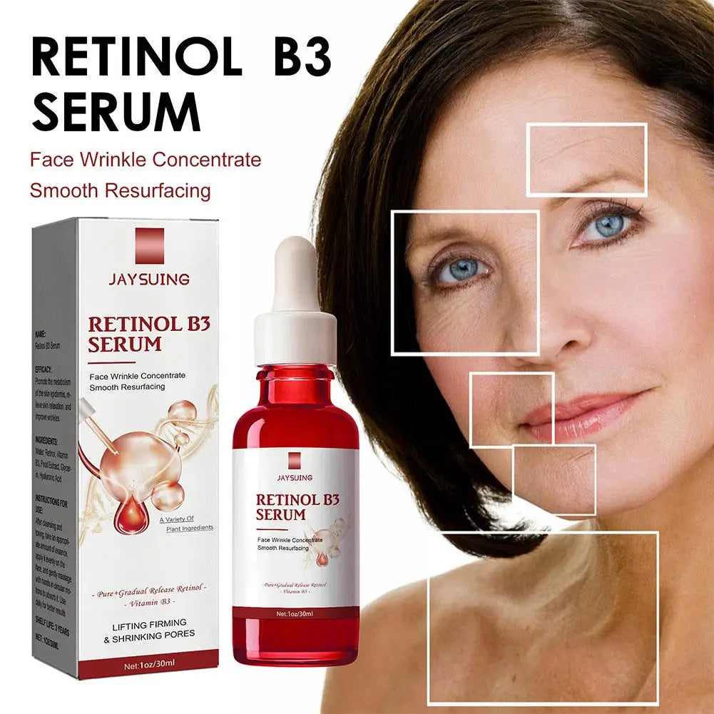 Retinol B3 Wrinkle Remover Face Serum Instant Firming Lifting Anti-Aging Liquid Fade Fine Lines Whitening Skin Care Product