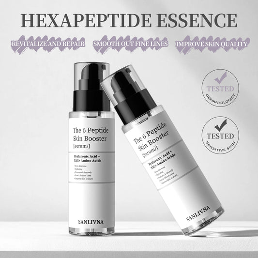 6 Peptide Essence Facial Refreshing Skin Care Set Contains Collagen to Improve Fine Lines, Brighten Skin, Moisturize and Nourish