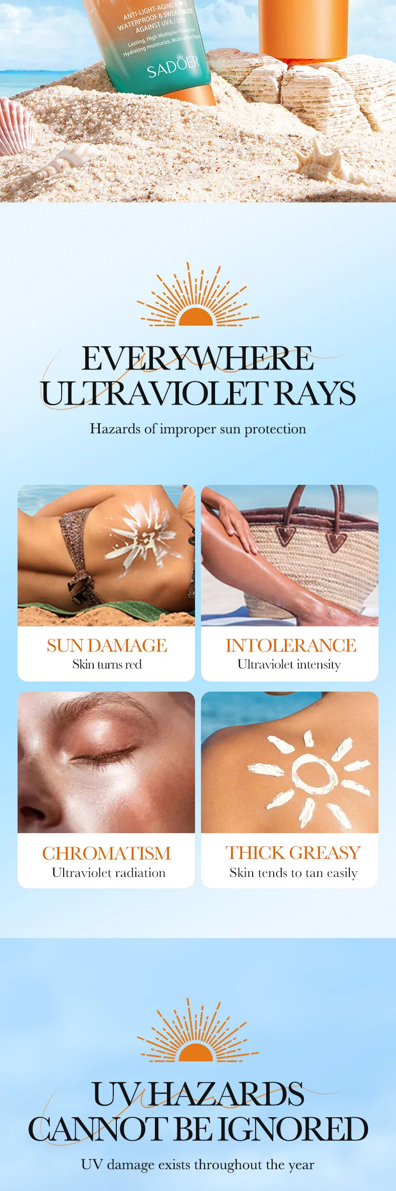 Spf 50+ Sunscreen For Face Protector Solar skincare Dual Tube Multi Effect Pa+++ Facial Sunscreen Solar Blocker