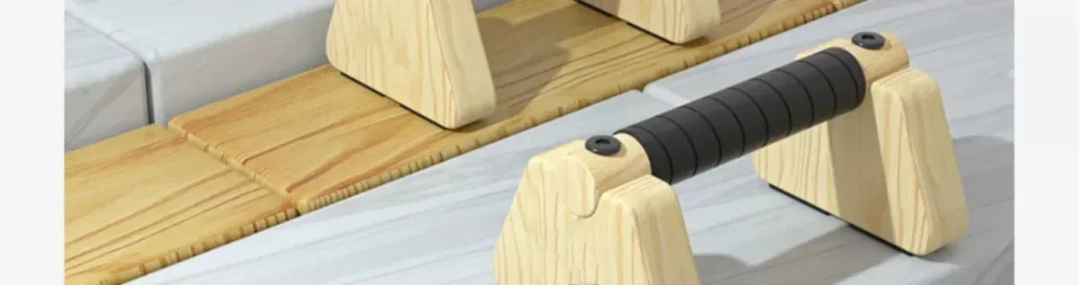 Pull Up Stand Handles Wooden Push Up Bar Beech Wood Calisthenics Exercise Equipment for Home Wood Parallettes Bar for Floor Use